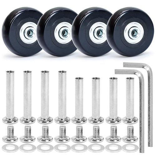 luckclub 4 Pcs Luggage Wheels Replacement 50x23mm/1.96×0.9in Suitcase Wear-Resistant Repair Wheels for Luggage.L106