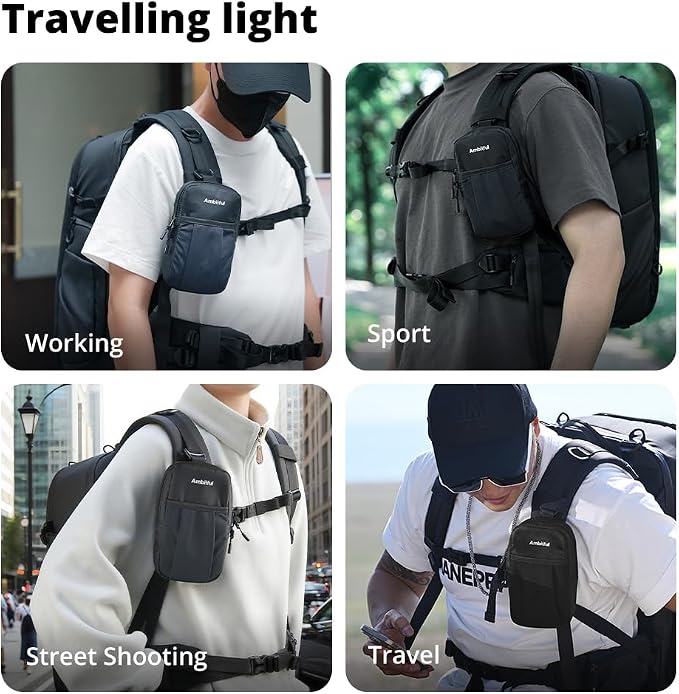 AMBITFUL Compact Sports Camera Bag, Shoulder Strap Storage Case, 3.94 x 1.57 x