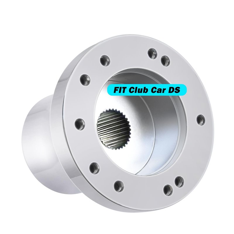 Shu-Ran Golf Cart Steering Wheel Adapter, Golf Cart Steering Wheel Adapter Hub Only for Club Car DS Golf Cart, Silver