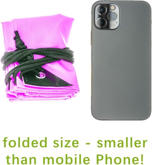 CODOBON Lightweight Drawstring Backpack - Holds 14" Laptop & Shoes | Foldable to Phone Size, Zip Pocket for Gym & Travel