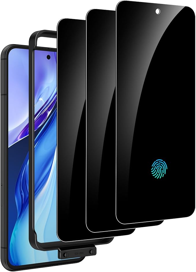 3 Pack for Google Pixel 9 / Pixel 9 Pro Privacy Screen Protector, Fingerprint