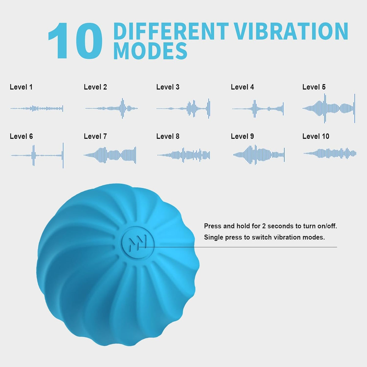Skiennix Mini Vibrating Massage Ball - 10-Speed Foam Roller for Muscle Relief | Blue Color