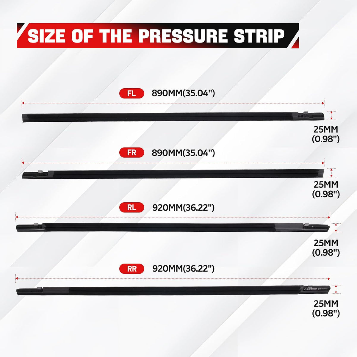 4Pcs Window Weather Stripping Moulding Weatherstrip Trim Seal Belt Compatible with Honda Civic 2016-2021 4 Door Sedan, Replace#72450-TEA-T01 72410-TEA-T01 72950-TEA-T01 72910-TEA-T01