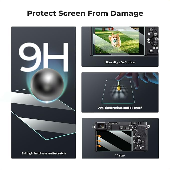 K&F CONCEPT 3pcs Screen Protector & Hot Shoe Cover Compatible