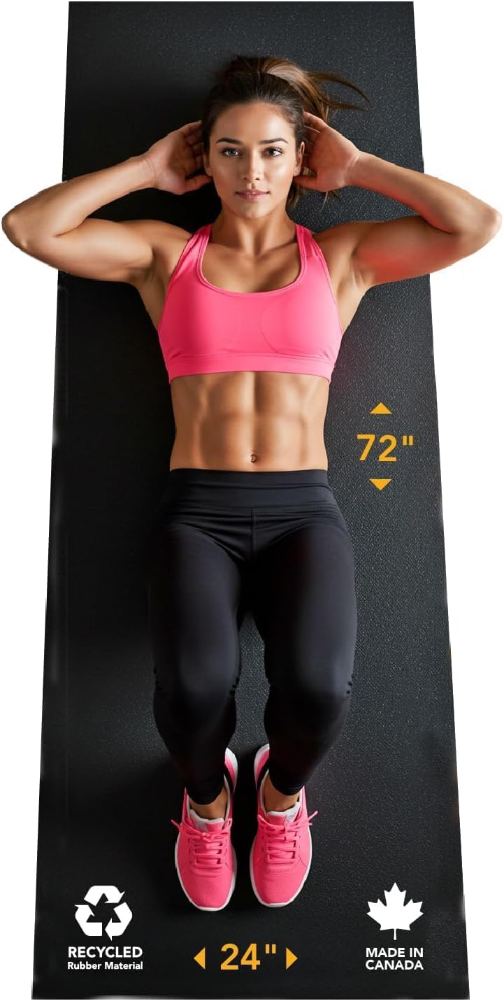 Rubber King Exercise Mat - Eco-Friendly Non-Slip Thick Rubber for Home Gym | Durable Indoor/Outdoor Use