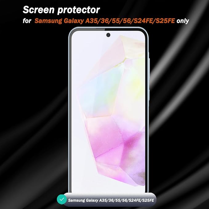 3 Pack for Samsung Galaxy A35/A36/A55/A56/S24 FE/S25 FE Screen Protector
