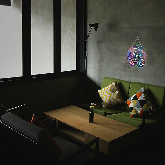 Gaming Neon Sign Smart Mirror LED Light with APP Control and Music Sync Color-Changing Gamer Wall Sign for Game Room Bedroom Man Cave Cool Game Gifts for Teens and Players