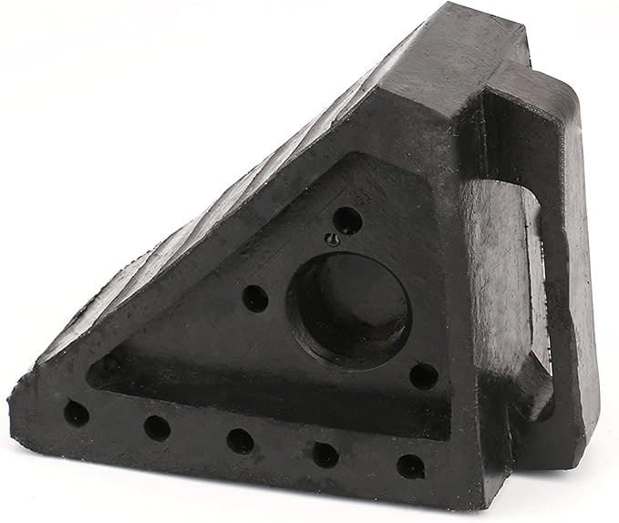Fasmov 4 Pack Solid Rubber Heavy Duty Wheel Chock, Ergonomic Carry Handles, Premium Chock for Car, Travel Trailers, RV, Truck, and ATV