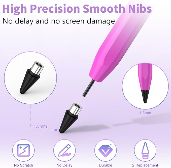 Stylus Pen for iOS&Android Touch Screens, Active Pencil for Samsung, Smart