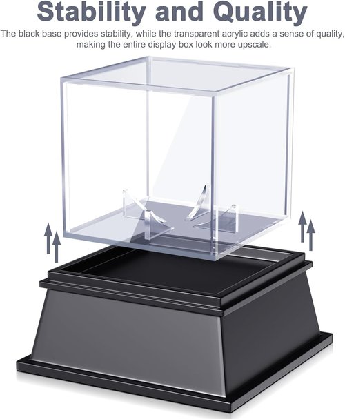 KKU Baseball Display Case - UV Protected Acrylic Holder for Official Size Balls | 2 Pack