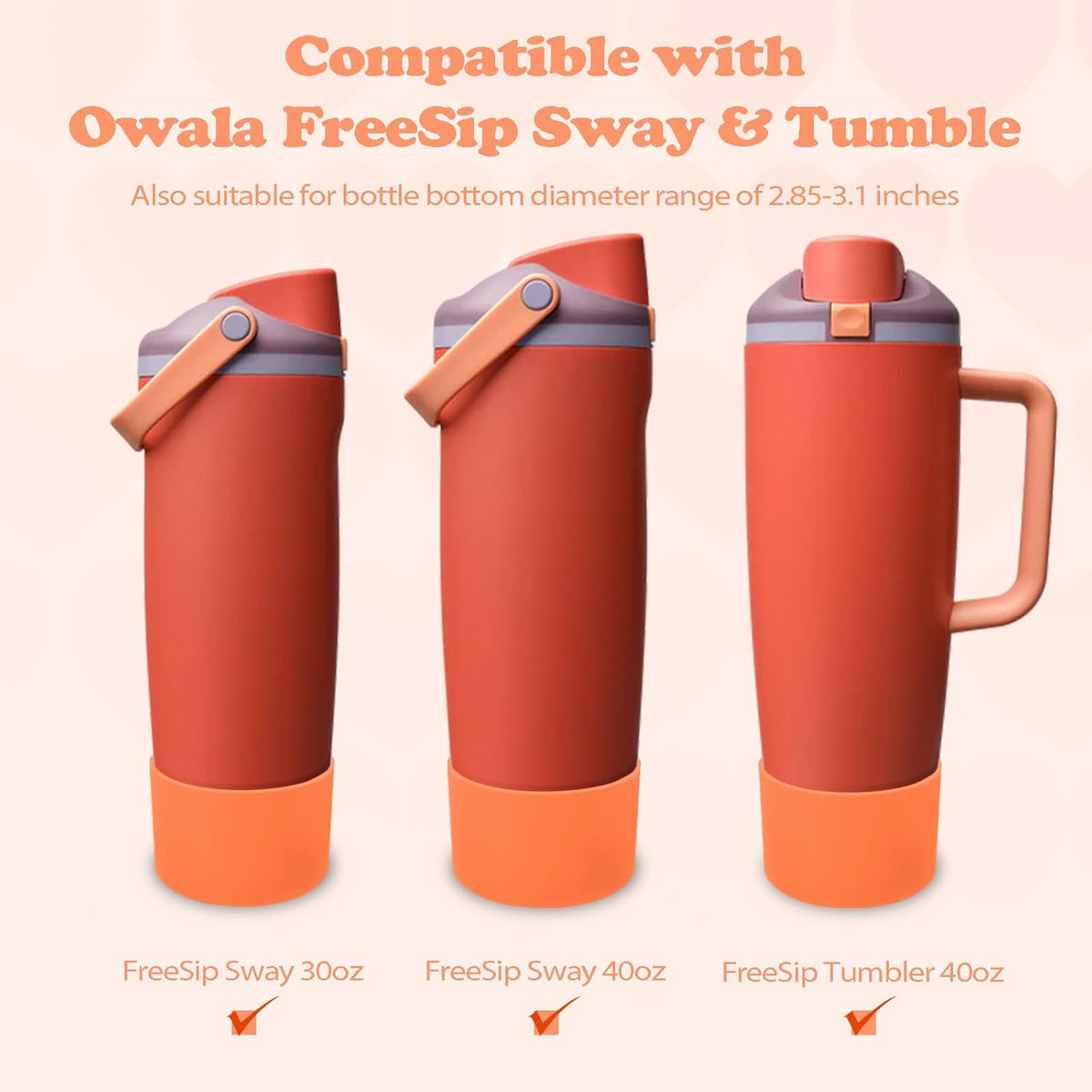 Owala Silicone Boot - Non-Slip, Scratch-Resistant Stability Enhancer for 30oz & 40oz Bottles | Terracotta Sunset