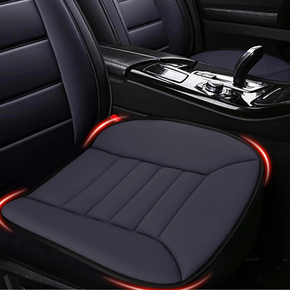 MYFAMIREA Car Seat Cushion Pad 1.2" Thick Comfort Protector for Car Driver Seat Office Chair Home Use Memory Foam Cushion with Non Slip Bottom, 20'' x 18.5'', Coffee