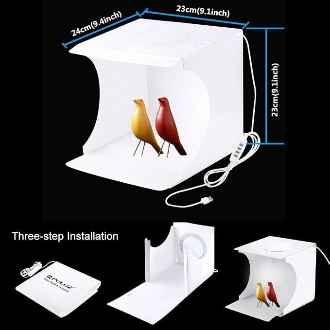 PULUZ Light Box Mini Photo Studio, 6-Color Backdrops, Portable Photography
