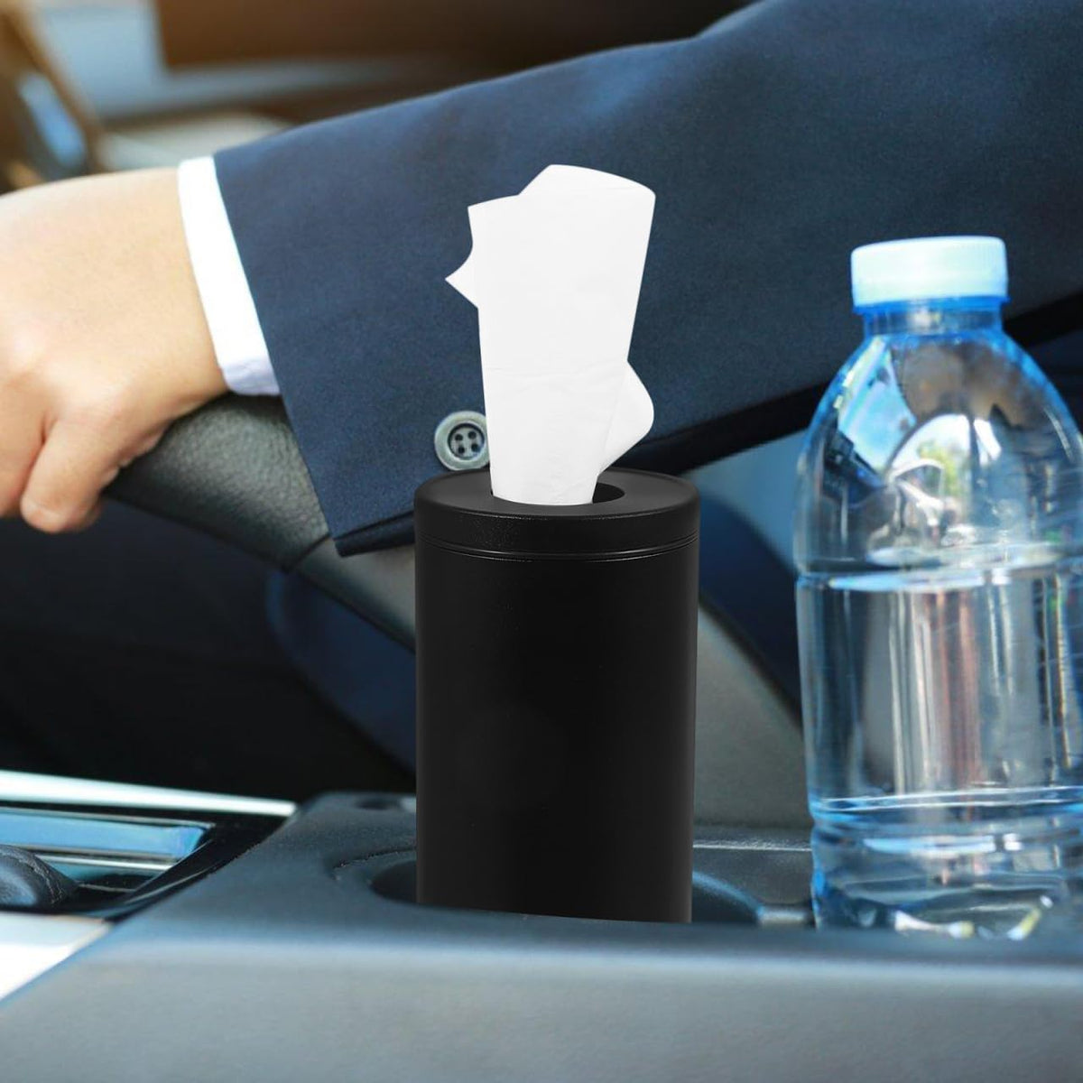 Luxshiny Car Tissue Box: Aluminium Alloy Round Tissue Holder