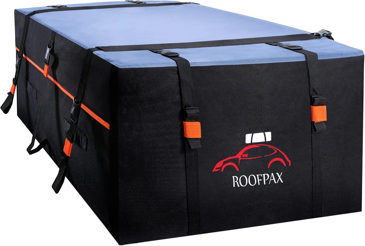 RoofPax Rooftop Cargo Carrier Bag - 23 cft. Extra Waterproof with Double Weatherproof Zippers & 10 Tie-Down Straps