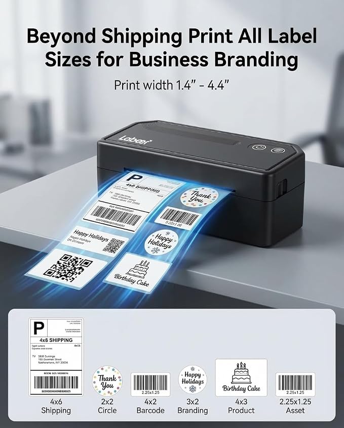 Labeer Bluetooth Thermal Shipping Label Printer, Wireless 4x6 Label Printer