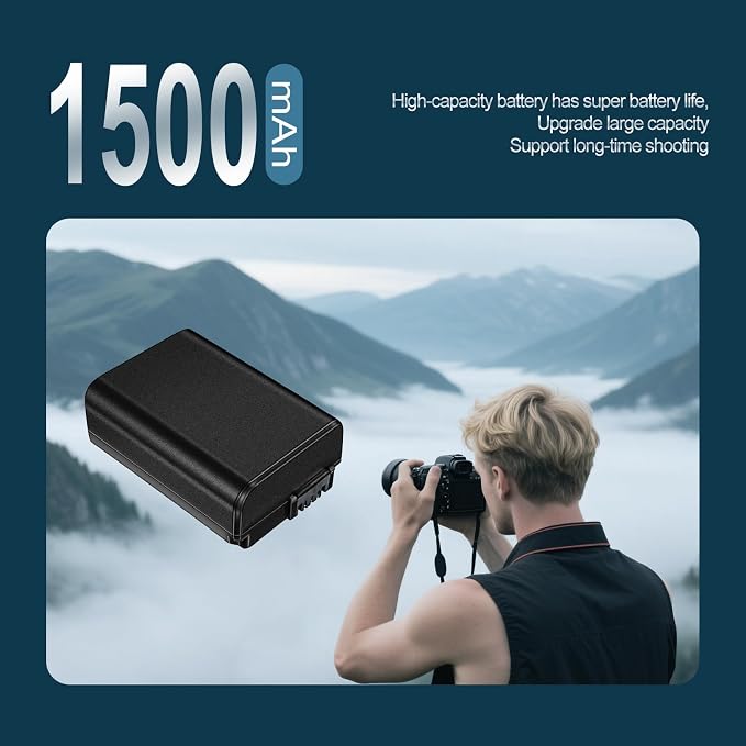 NP-FW50 7.2V 1500 mAh 2-Pack Rechargeable Lithium Ion Battery Pack Compatible