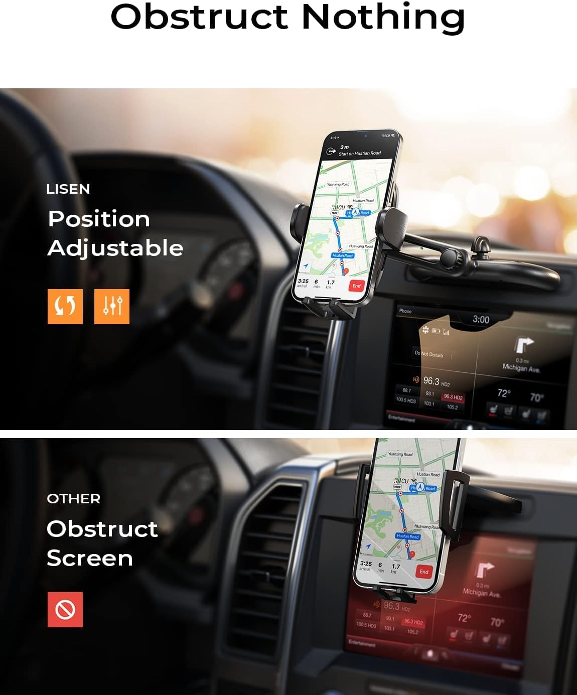 LISEN CD Phone Holder for Car Phone Holder Mount