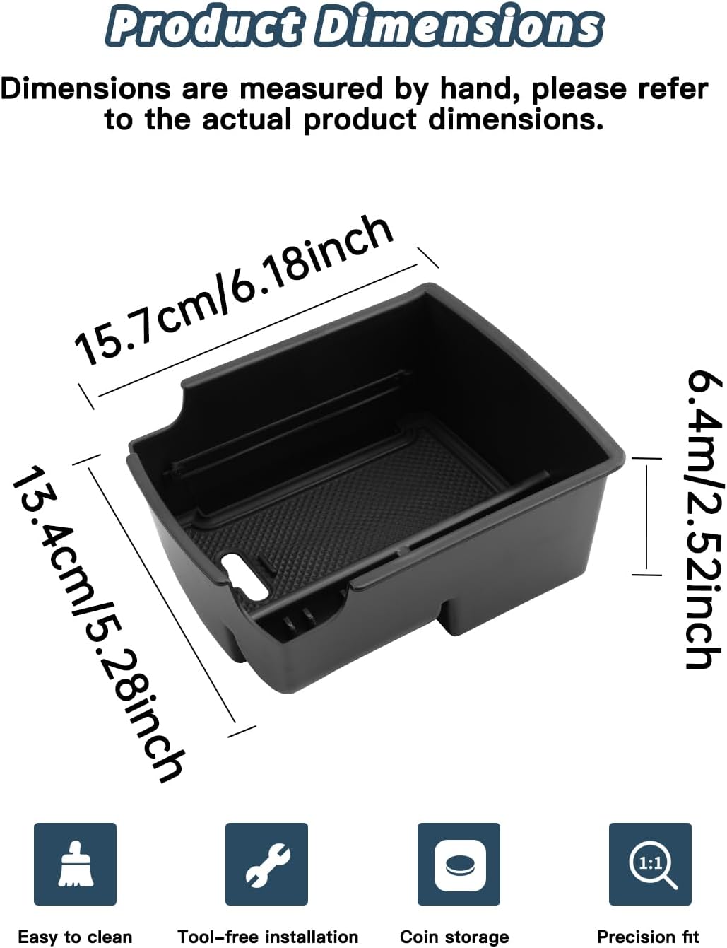 Ruiya 2020-2026 Hyundai Venue Center Console Organizer for 2025 Hyundai Venue Accessories ABS Material Armrest Console Organizer Compatible with 2020 2021 2022 2023 2024 2025 2026 Hyundai Venue