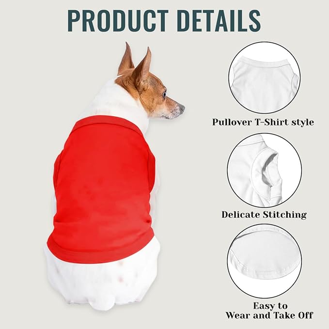 Custom Dog Shirt Pet T Shirts for Small Medium Large Dogs Customized Clothes with Image Logo Text Breathable Sleeveless Tank Top Personalized Outfits Puppy Apparel Red, XS