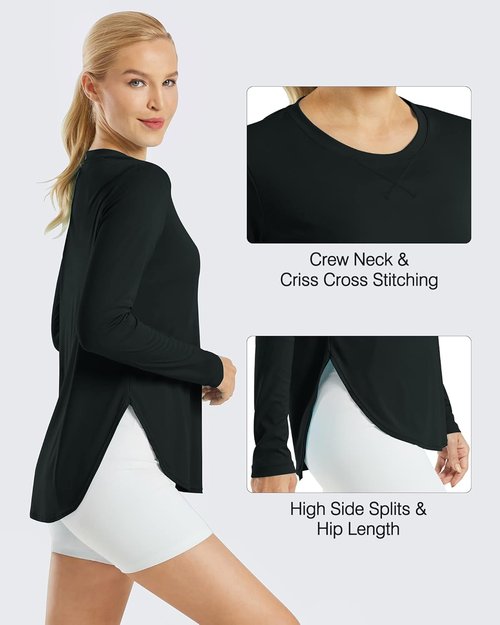 G4Free Women's Long Sleeve UV Protection Shirt - Quick Dry Lightweight Outdoor Workout Top