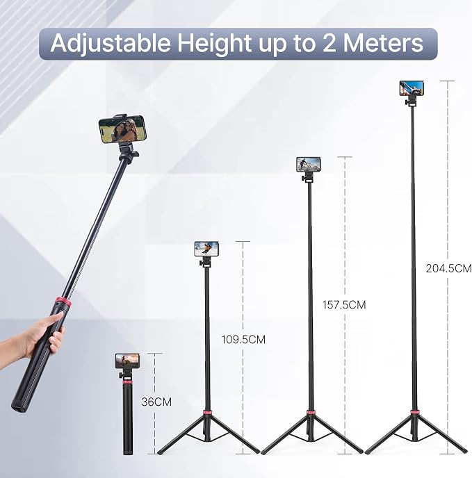 ULANZI MT-79 Extendable Tripod Aluminum 81" Portable Adjustable Light Stand w