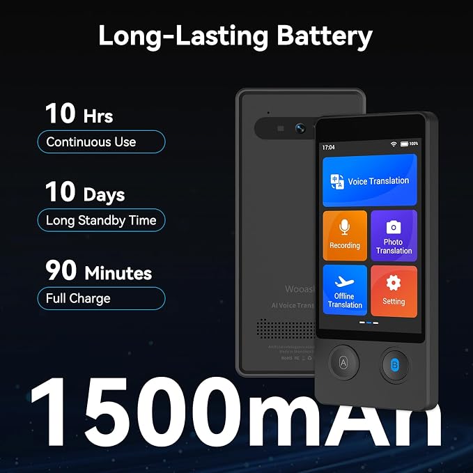 W12 Language Translator Device, 2026 Upgraded AI Translator No WiFi Needed