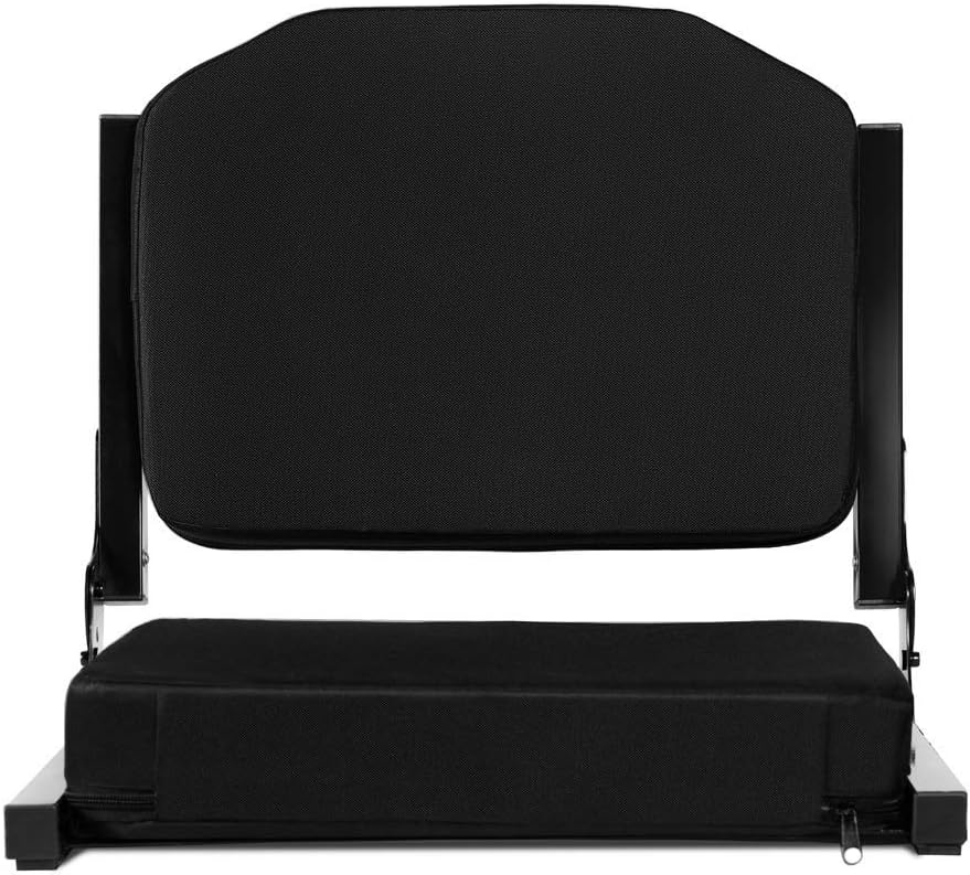 Ultra Comfy Stadium Seats by [Brand Name] - Padded Bleacher Chairs with Back Support | Portable Black
