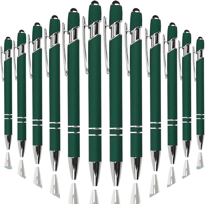 Oddmoal Ballpoint Pen with Stylus Tip, Soft Touch Click Metal Pen, 1.0mm Medium
