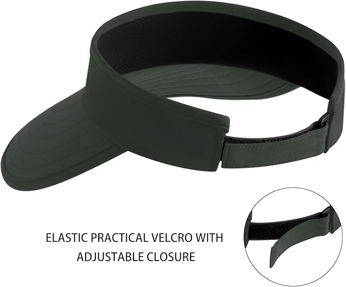 WANDER Sun Visor Hats for Women Wide Brim UV Protection Adjustable Large Golf Beach Cap Packable Travel Sport Visor