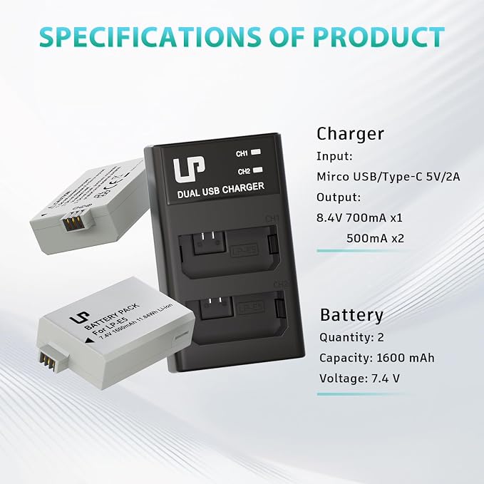 LP LP-E5 Battery and Charger Pack, Rebel T1i, Rebel XSi, Kiss X3, KissF and More
