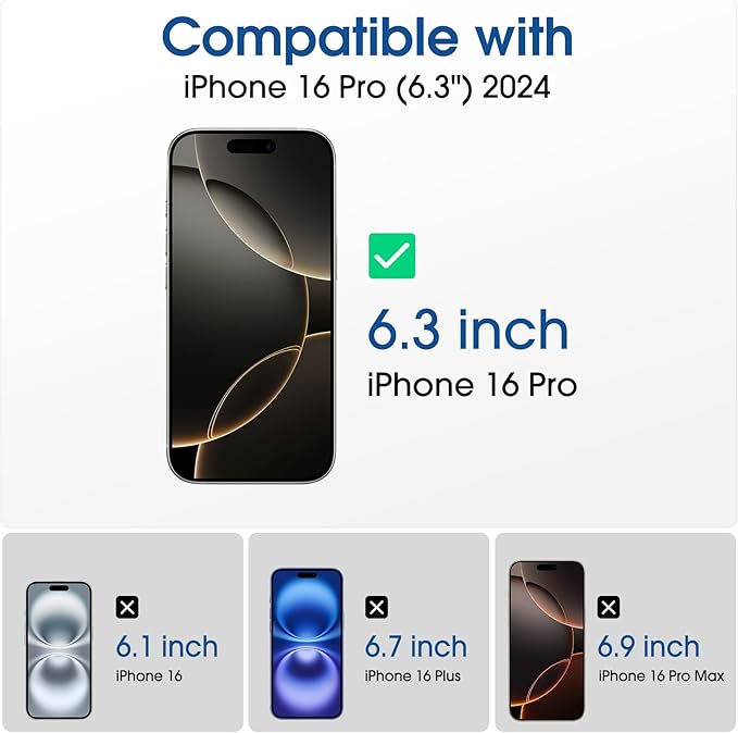 amFilm Auto-Alignment OneTouch for iPhone 16 Pro Screen Protector + Camera Lens