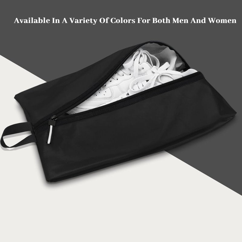 Yttriuny Shoe Bag Odor-Absorbing Water-Resistant, Travel Friendly Golf Shoe Bag with Zipper for Sports Ideal for Gym,Spikes,Golf,Tennis,Baseball(Black, 1-Pack)