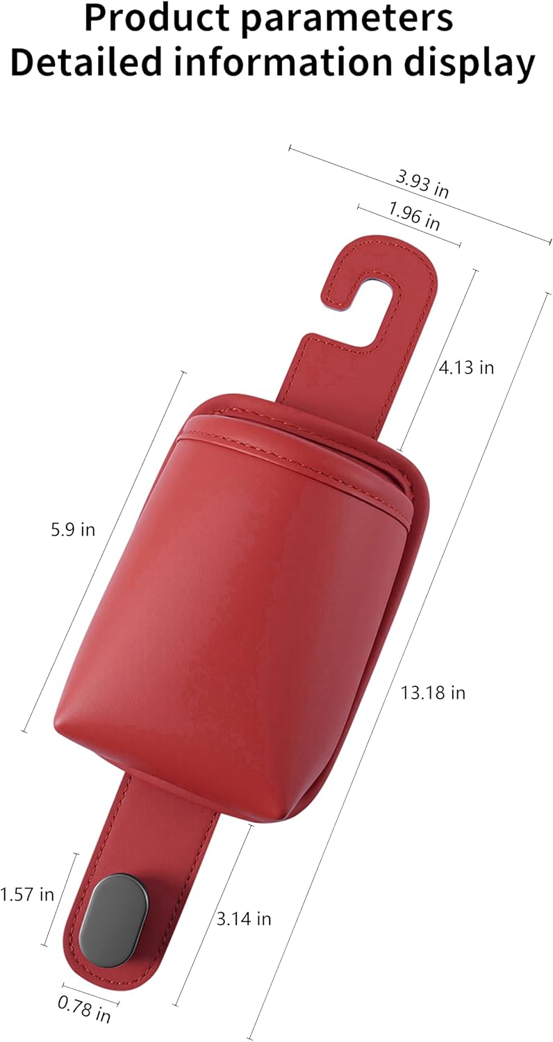 2-Pack Car Seat Back Cup Holder Organizer, Red