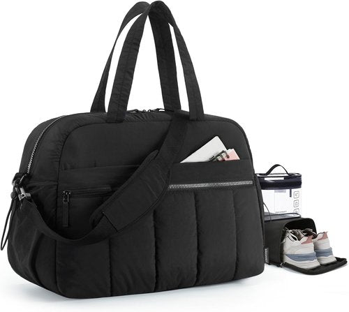 BAGSMART Gym Bag for Women - Lightweight Duffle with Wet Pocket | Water-Resistant Travel Weekender