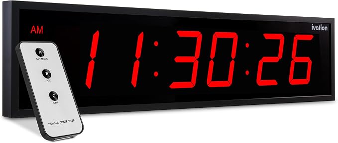 Ivation Oversized Large Digital Wall Clock