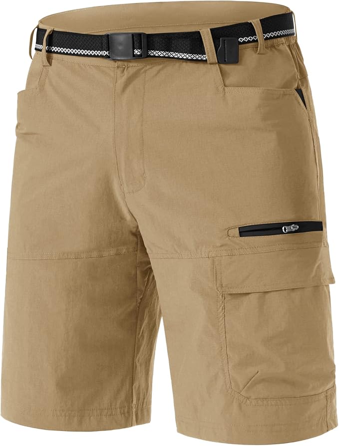 TACVASEN Men's Summer Outdoor Shorts Quick Dry Cargo Casual Work Hiking Shorts (NO Belt)
