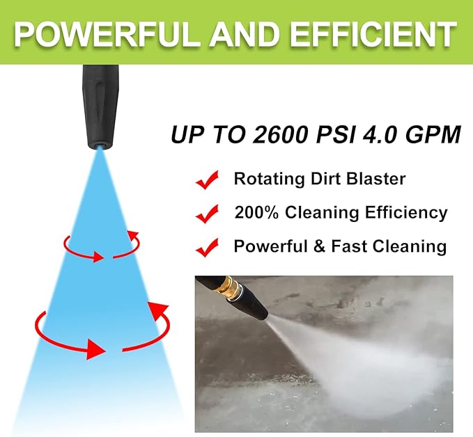 Bear Force Replacement Pressure Washer Spray Gun with Turbo Nozzle & 5 Spray Nozzle Tips, Compatible with Portland Husky Ford Pulsar ShopForce Taskforce Powerwasher