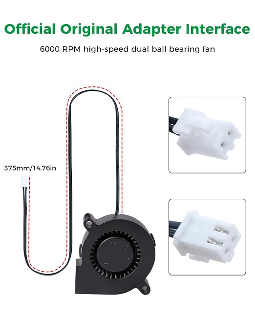 Creality Official K2 Pro/K2 Plus Mainboard Cooling Fan, 5015 Blower Fan 24V