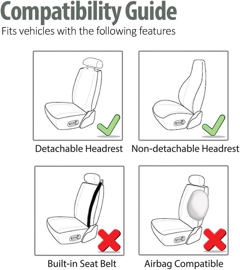 FH Group 3D Air Mesh Car Seat Covers Front Set – Universal Fit Automotive Seat Protectors, Washable Low Back Bucket Seat Covers for SUV, Sedan, Car Accessories, Black