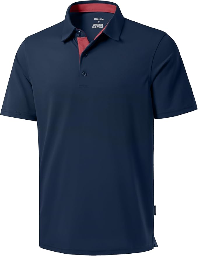 Men's Golf Shirts Dry Fit Moisture Wicking Performance Short Sleeve Collared Polo Shirts for Casual Athletic Business