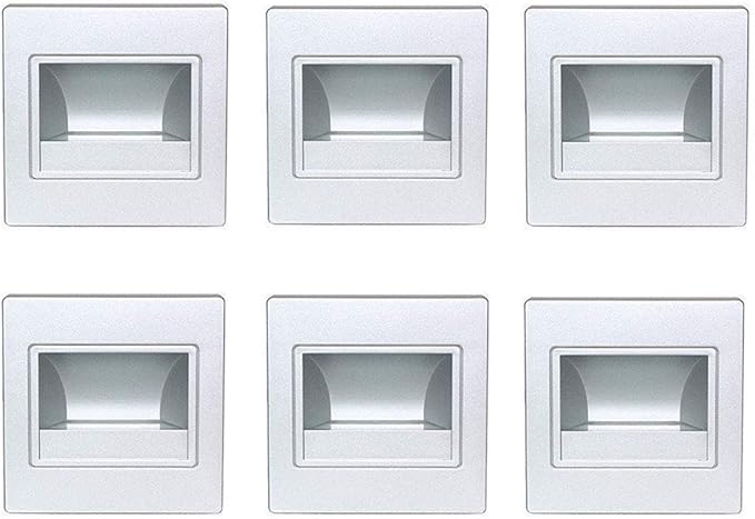 6-Pack LED Corner Wall Lamp 85-265V Embedded LED Stairs Step Night Light LED Stair Wall Lighting for Hallway, Stairs, Closet, Bedroom and More