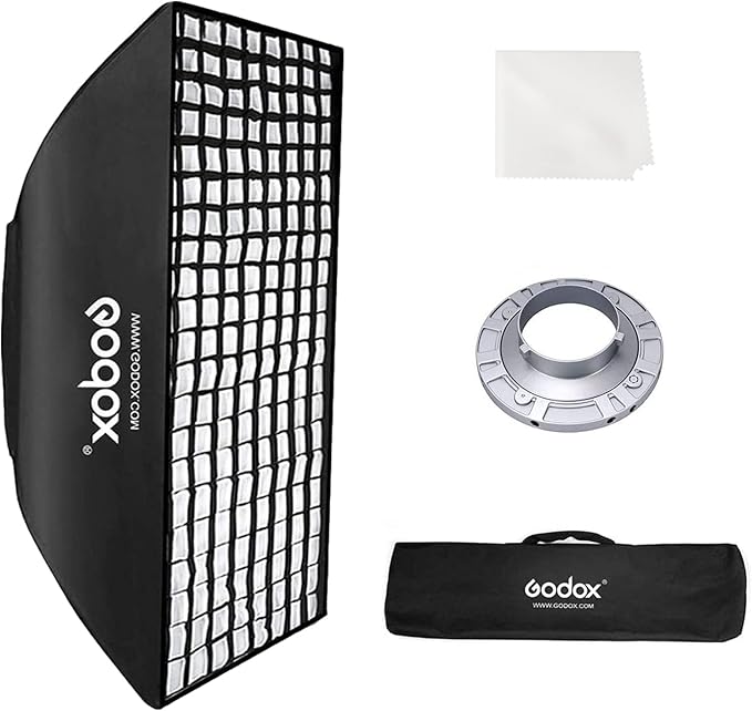 Godox FW80x120CM/ 32"x47" Bowens Mount Strip Honeycomb Grid Softbox, Portable