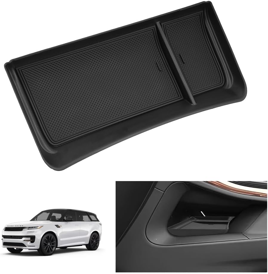 LUWU 2025 R Ange R Over Lower Console Organizer Compatible with 2023 2024 2025 Land Rover R Ange R Over Vogue L460/Sport Accessories Armrest Console Organizer Armrest Organizer Insert Tray Black