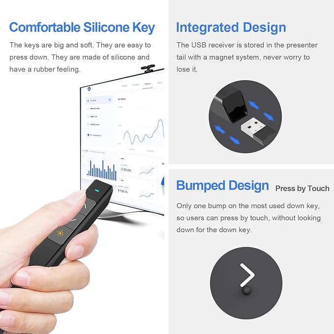 Norwii N26 Wireless Presentation Clicker, Presentation Remote, PowerPoint