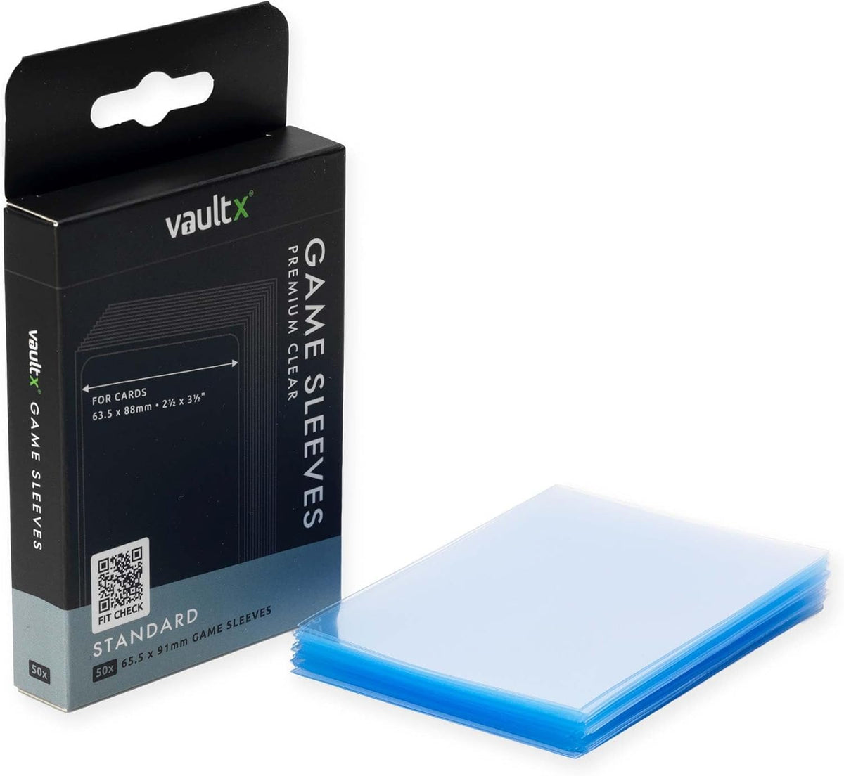 Vault X Board Game Sleeves - Premium Clear Protection for Standard Cards | 65.5 x 91mm (50 Pack)