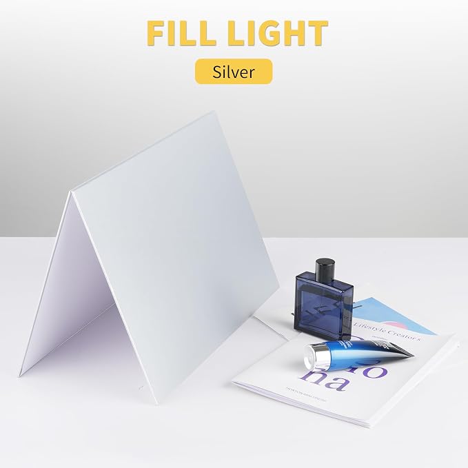 Meking Silver White Photo Backdrop Boards, 2 in 1 Light Reflectors