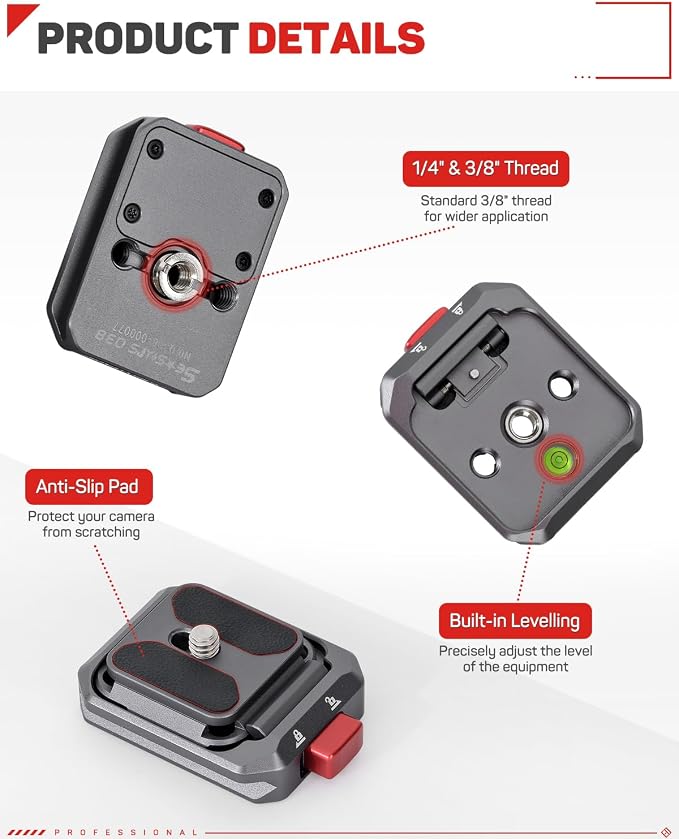 IFOOTAGE Q38-PL Quick Release Plate, Camera Quick Release Plate, Tripod Mount