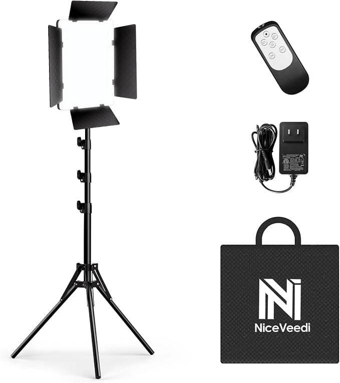 NiceVeedi 36W Photography Lighting, Bi-Color Studio Light, CRI 95+, Dimmable AC