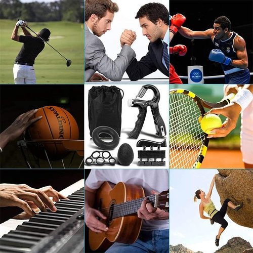 DexFlexFit 5-Piece Hand Grip Strengthener & Finger Exerciser Kit – Resistance Rings & Stretchers for Physical Therapy, Rock Climbing, Musicians & Grip Training – Hand Recovery & Strength Trainer